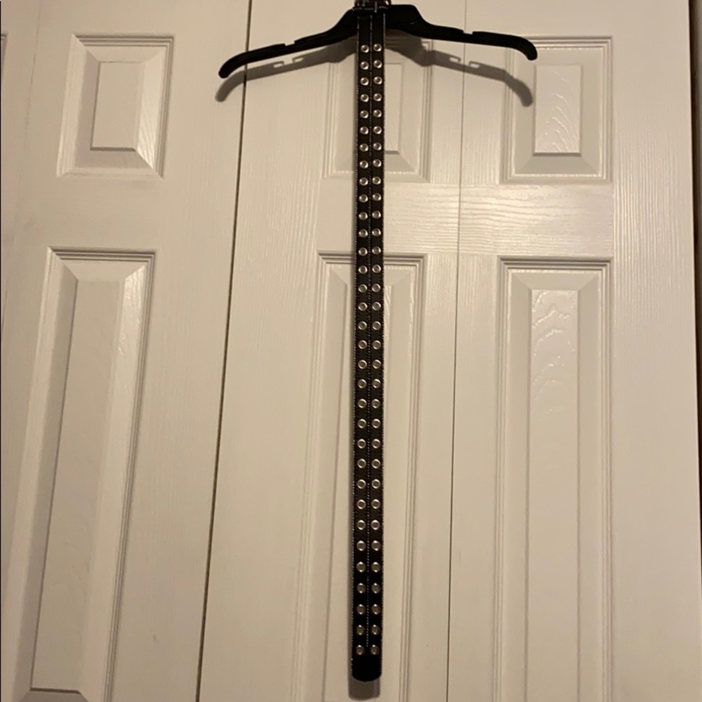 Black belt with silver design